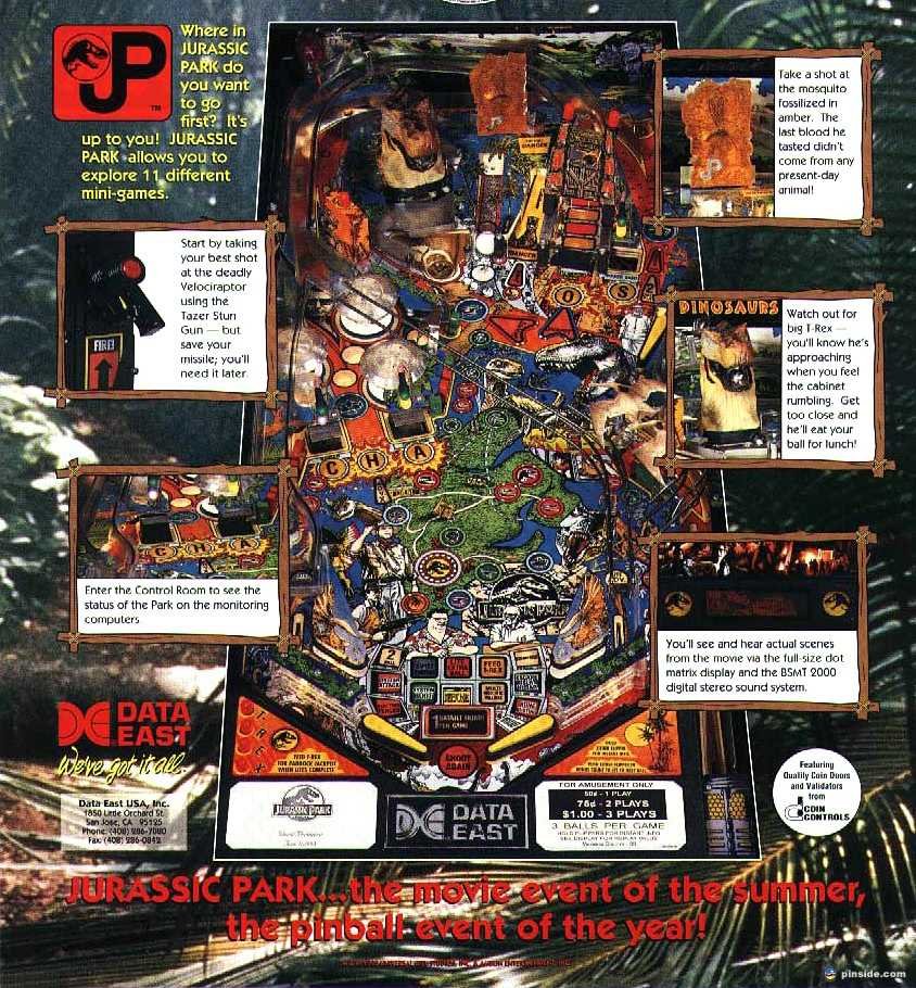 Jurassic Park (Data East) Pre-Played